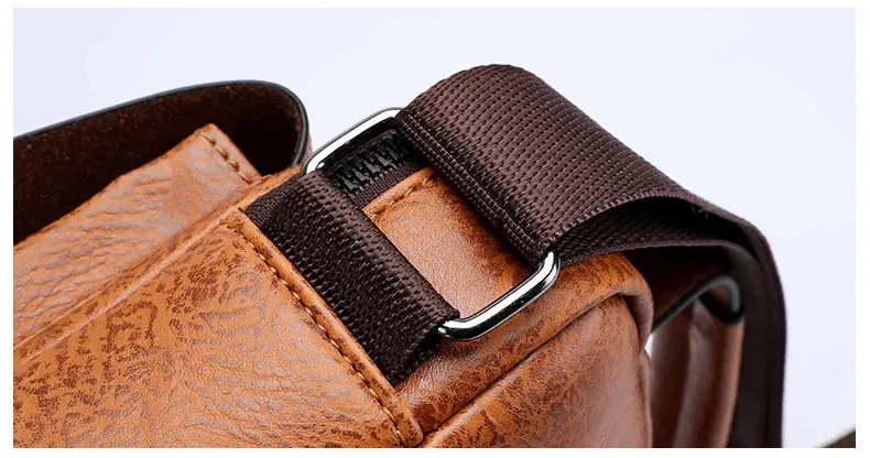 Luxury Kangaroo Brand Messenger Bags Men Leather Casual Crossbody Bag For Men Brown Black Business Shoulder Bag Male Handbag