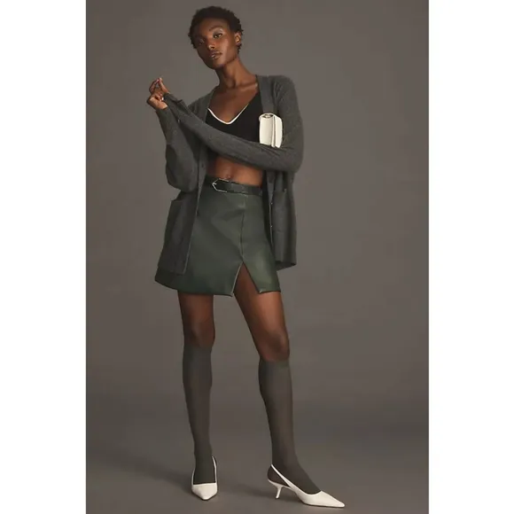Maeve by Anthropologie Micro Mini Faux Leather Skirt