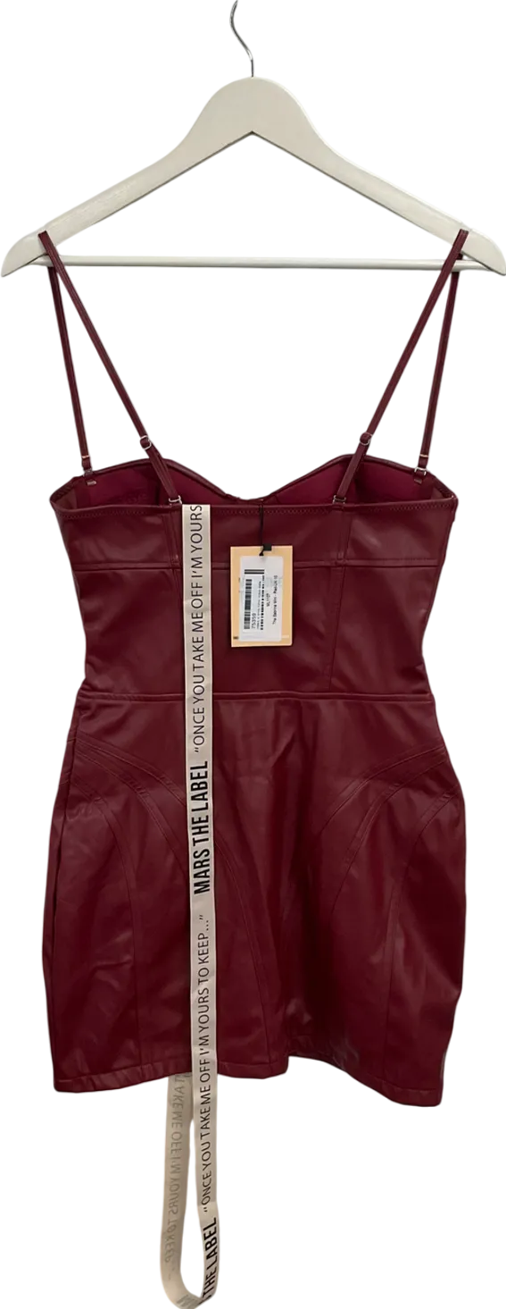 Mars the Label Red The Sabrina Faux Leather Mini Dress UK 10