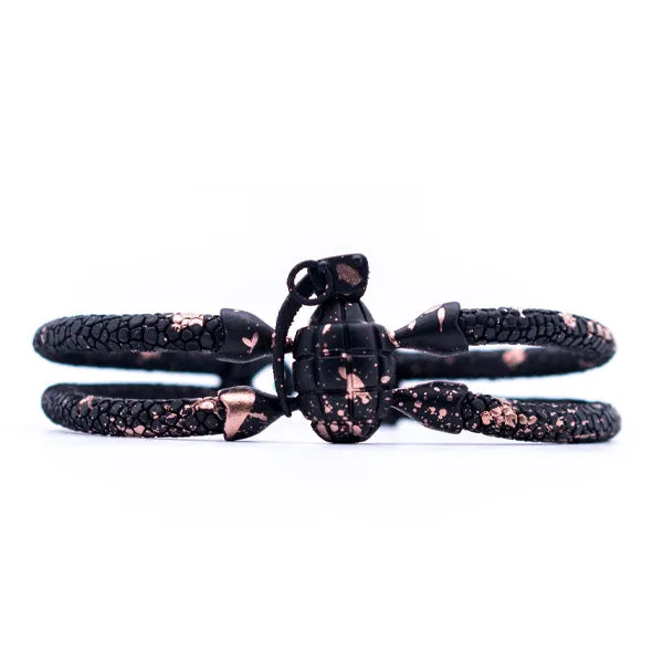 Matte Black Splashed Rose gold Stingray Grenade
