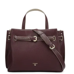 Medium Franzy Leather Satchel - Wine