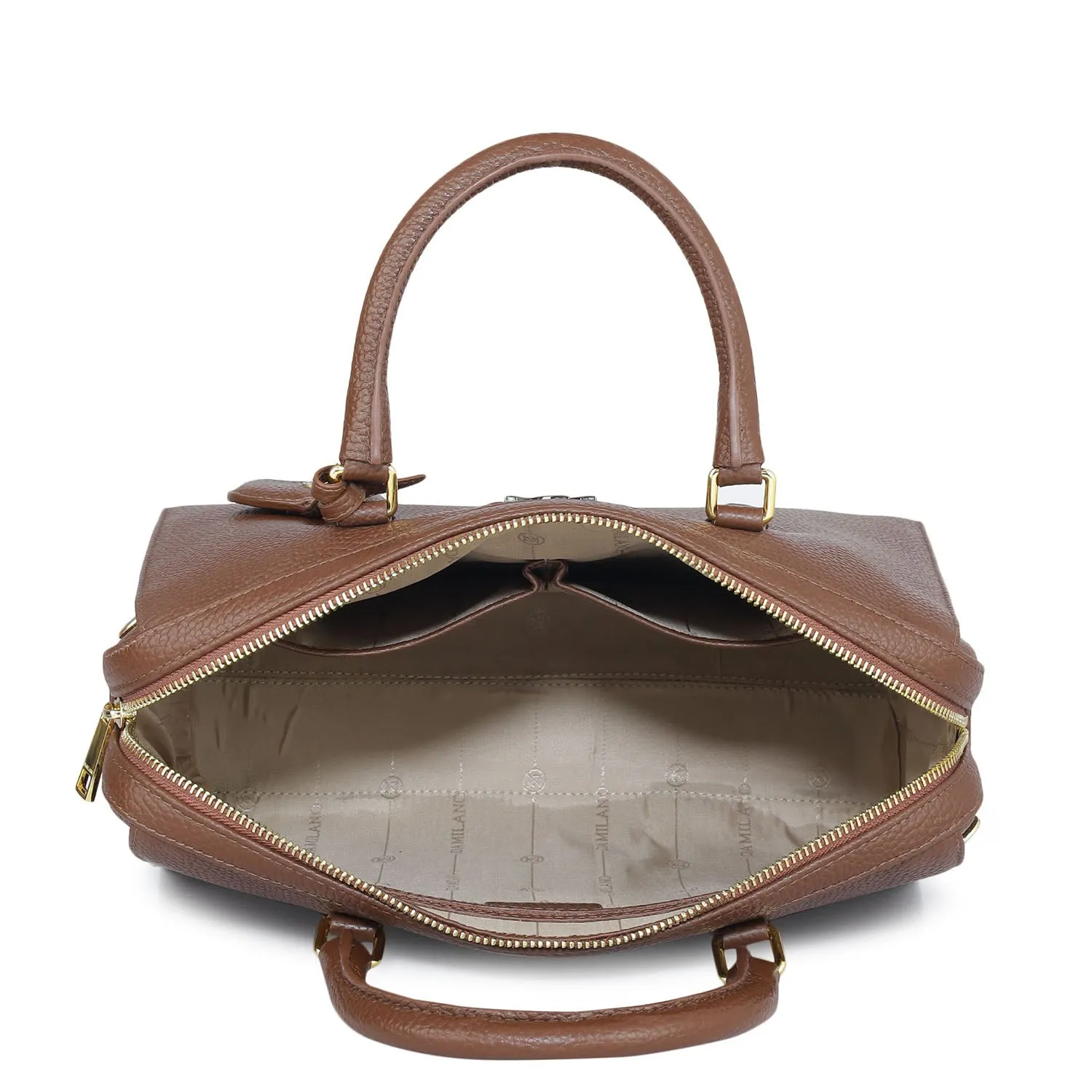 Medium Wax Leather Satchel - Espresso