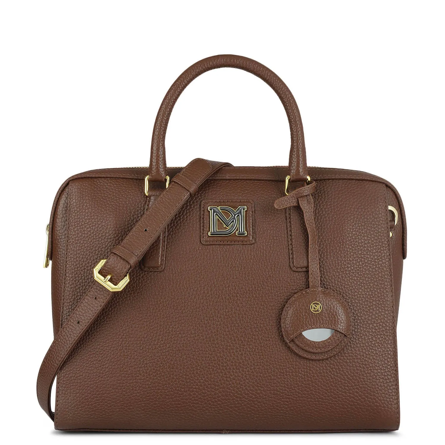 Medium Wax Leather Satchel - Espresso