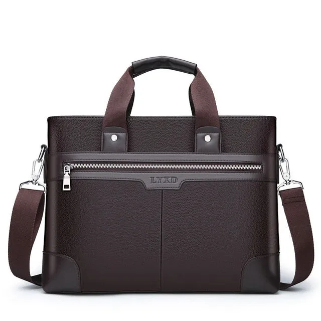 Men Bag Shoulder For Fashion Leather Technologically advanced PU Briefcases Laptop Bag Leather Business Men Document Handbags Black WEIXIER High-efficiency Bags