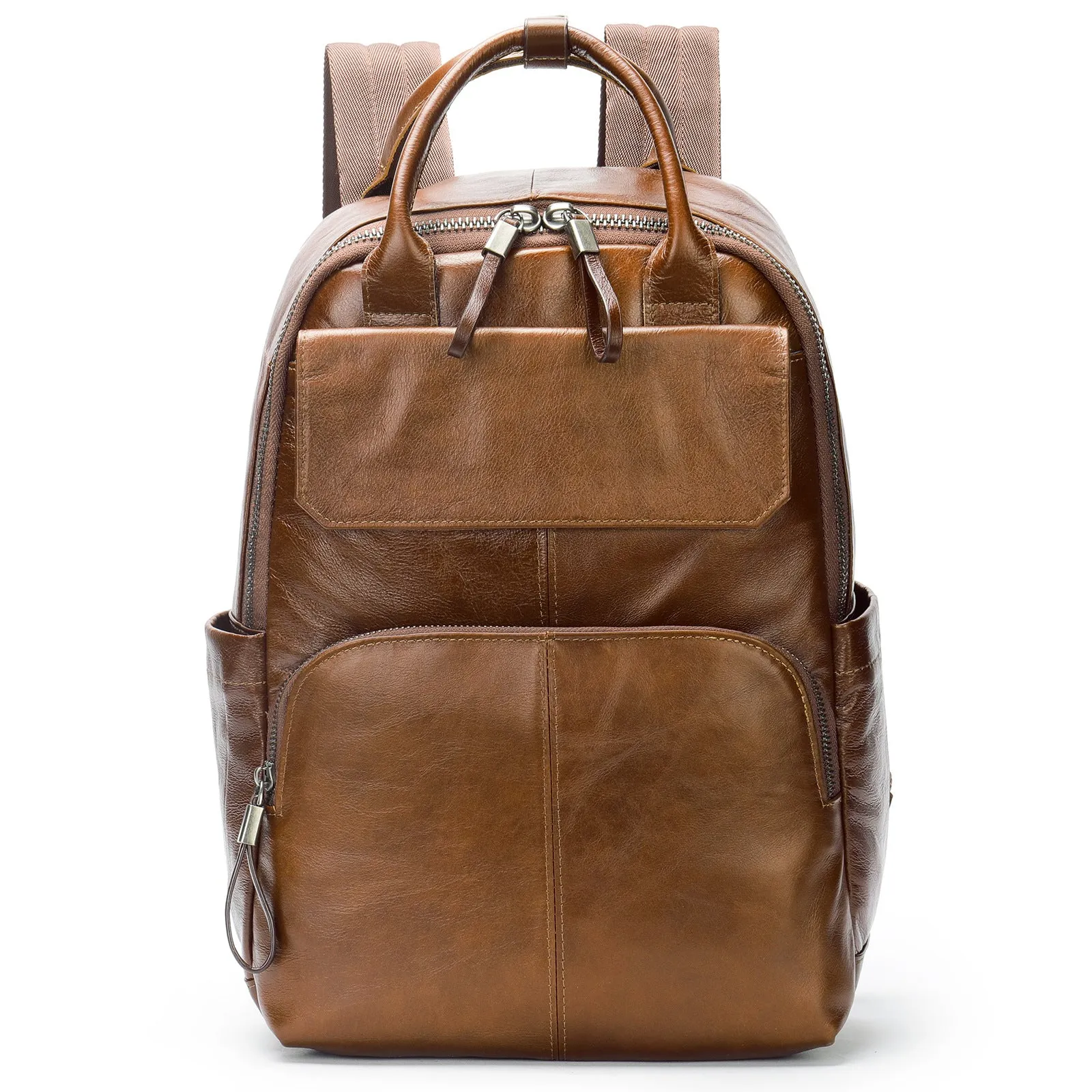 Men's Leather Large Capacity Leisure Business Simple Backpacks