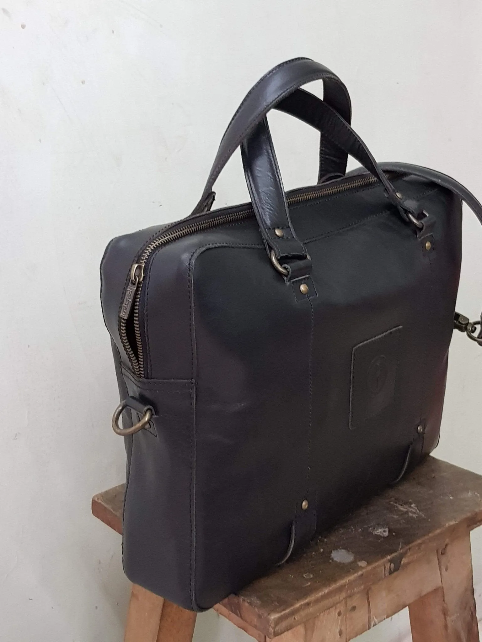 Mens Leather Satchel Bag - Yarra