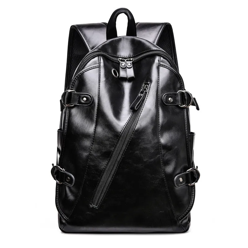 Men's Soft Leather Business Male Leisure Distribution Backpacks