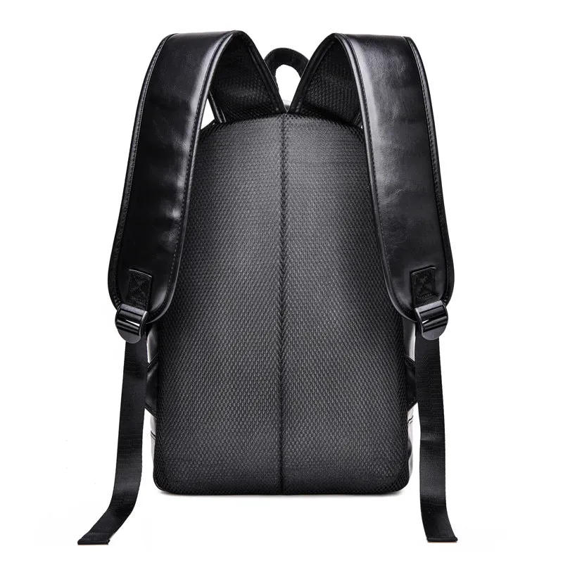Men's Soft Leather Business Male Leisure Distribution Backpacks