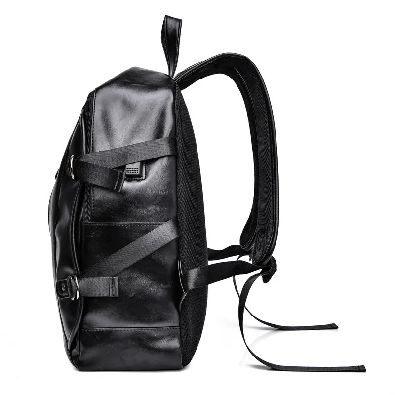 Men's Soft Leather Business Male Leisure Distribution Backpacks