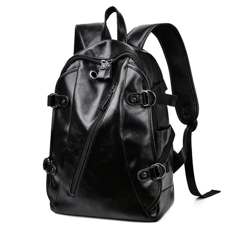 Men's Soft Leather Business Male Leisure Distribution Backpacks