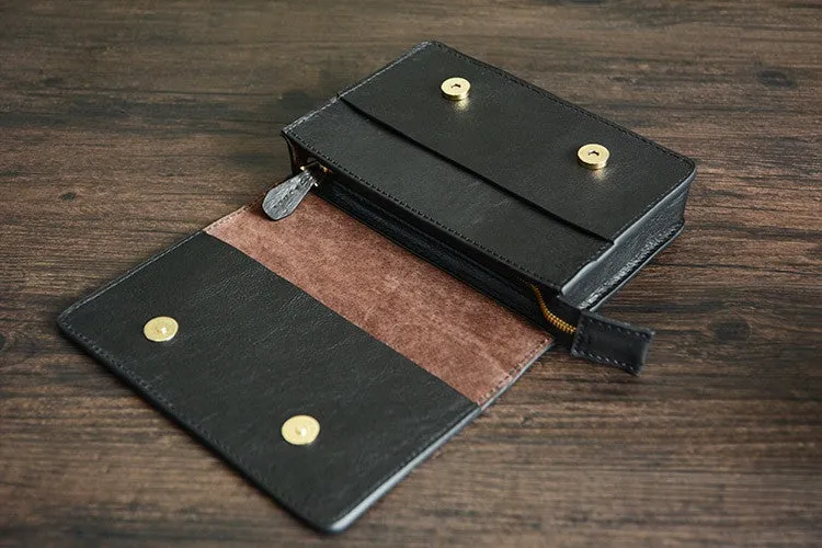 Mens' Vintage Genuine Leather Clutch Purse Men Business Clutch Hand Bag Cowhide Wallet D075