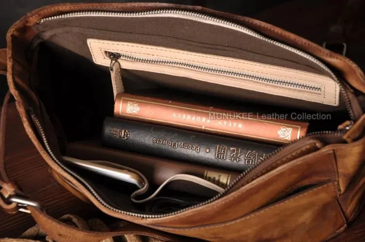 Men's Vintage Style Genuine Leather Messenger Bag
