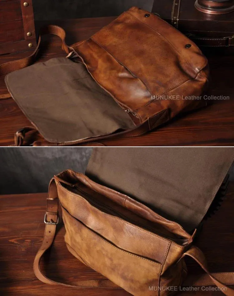 Men's Vintage Style Genuine Leather Messenger Bag
