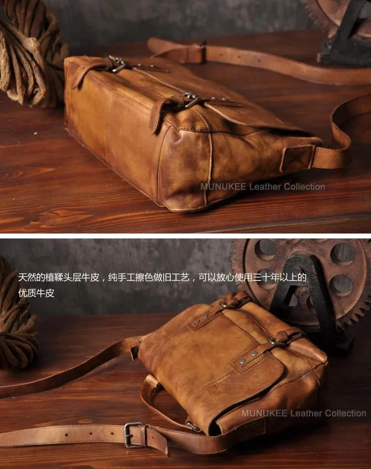 Men's Vintage Style Genuine Leather Messenger Bag