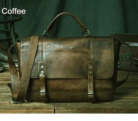 Men's Vintage Style Genuine Leather Messenger Bag