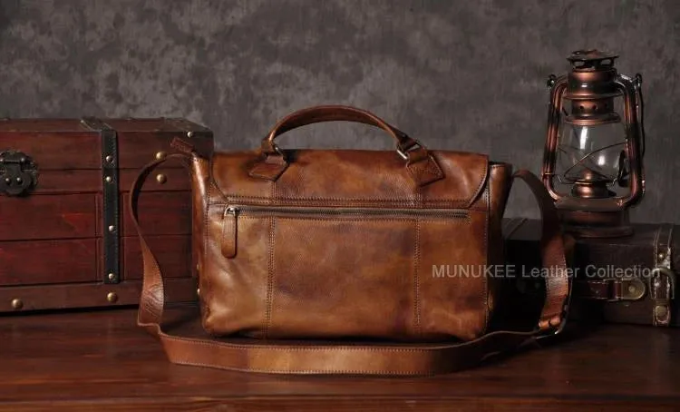 Men's Vintage Style Genuine Leather Messenger Bag