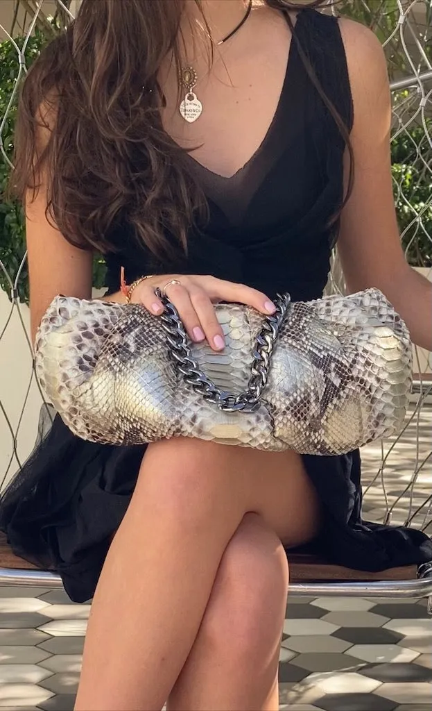 Metallic Silver Dumpling Bag