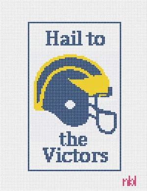 Michigan Football Helmet Mini Flag Canvas