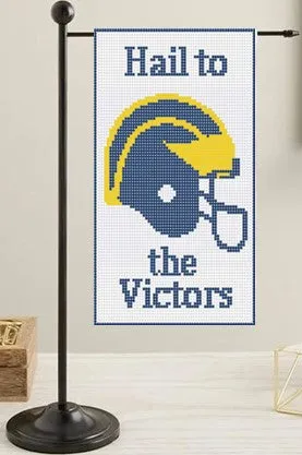 Michigan Football Helmet Mini Flag Canvas