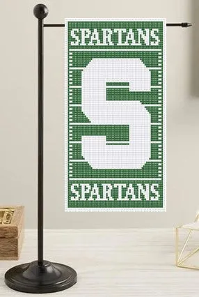 Michigan State Football Field Mini Flag Canvas