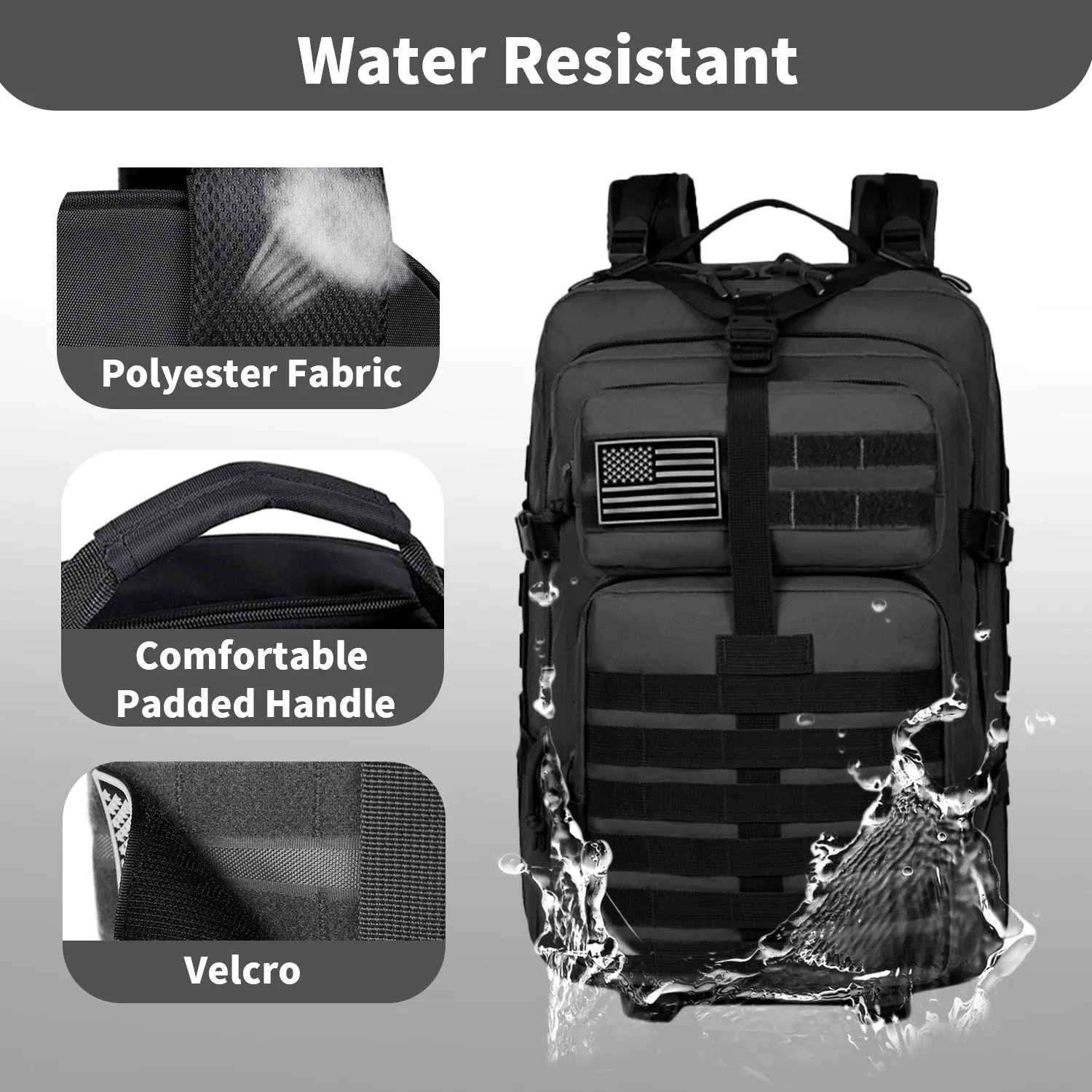 Military Tactical Backpack For Men Waterproof Army Assault Daypack 3Day Bug Out Bag Hiking