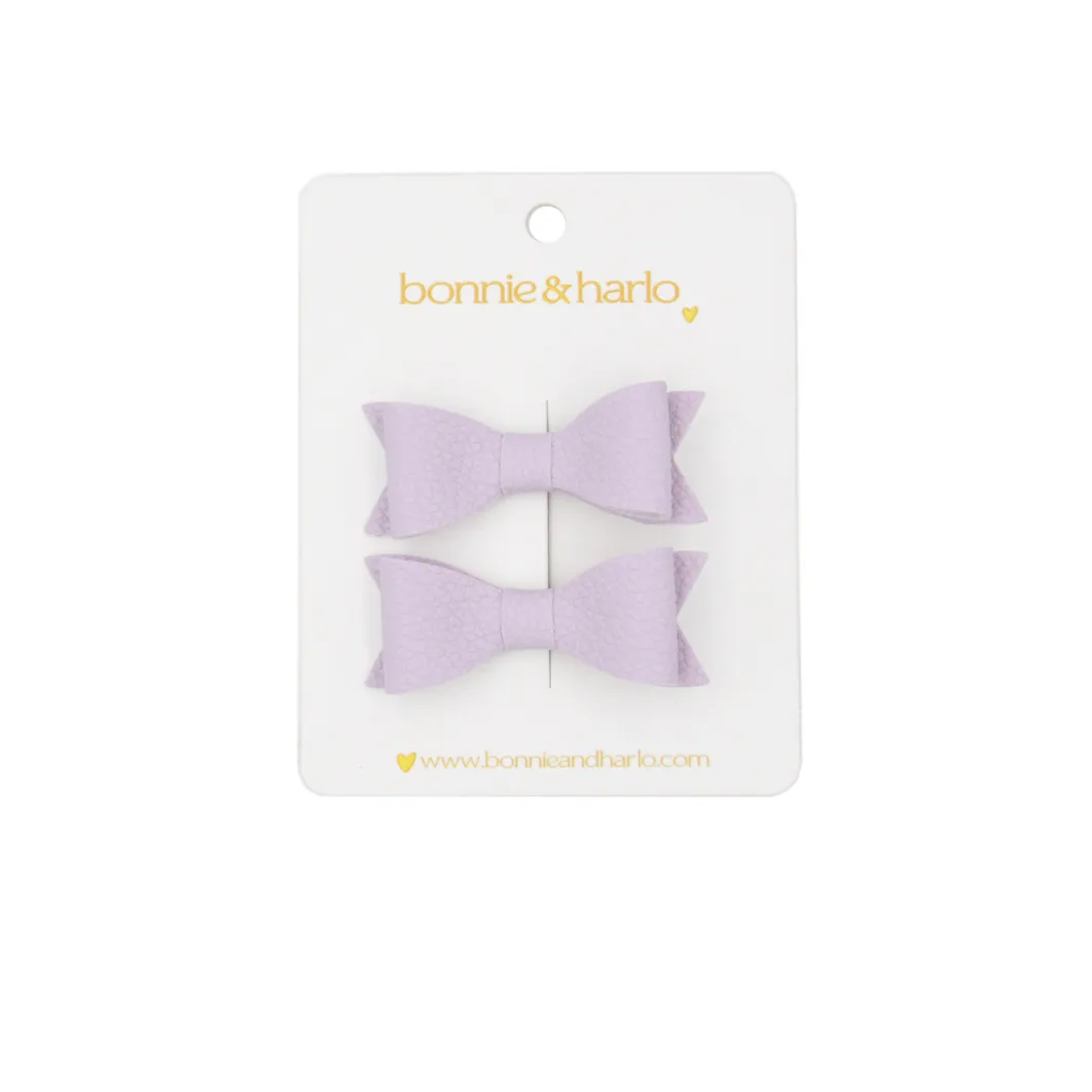 Mini Bow Clips | Purple