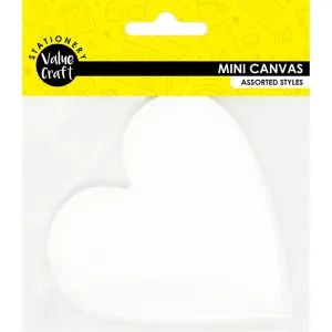 MINI CANVAS 10CM HEART 3PC