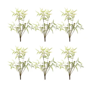 Mini Fern Foliage Bush with Sprout Accent (Set of 6)