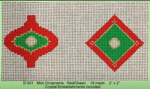 Mini Ornaments in Red/Green