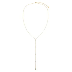 Mini Pearl Station Lariat Necklace