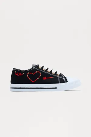 Mini Struck My Heart Sneaker - Black