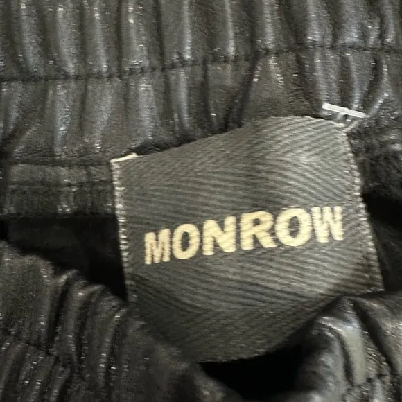 Monrow Black Faux Leather Mini Skirt Size Large