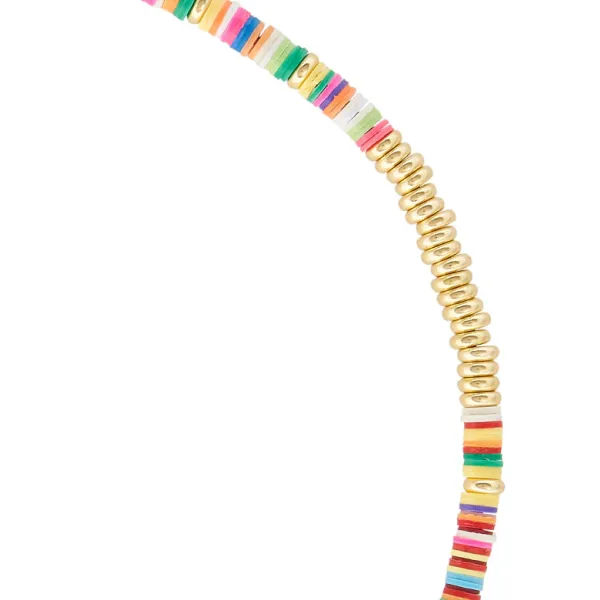 Multicolor African Beaded Necklace with 18k Yellow Gold Beads