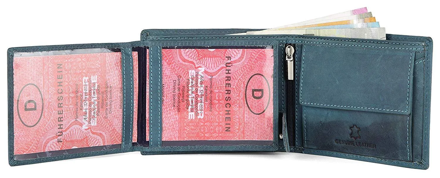 Napa Hide Blue Men's Wallet (NPH009 BLU HNTR)