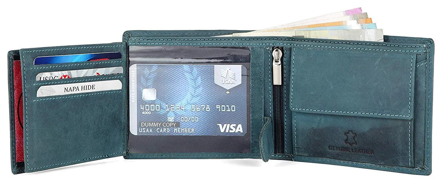 Napa Hide Blue Men's Wallet (NPH009 BLU HNTR)