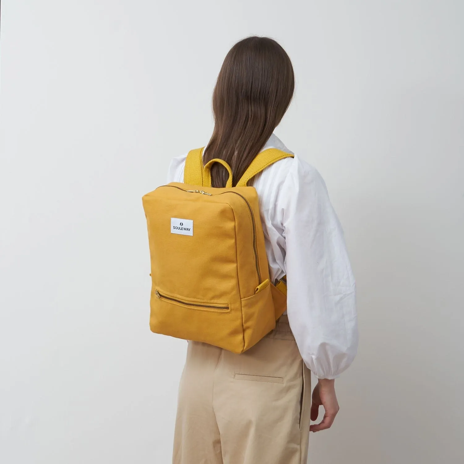 Natural Cotton Canvas Daypack | Mustard Yellow