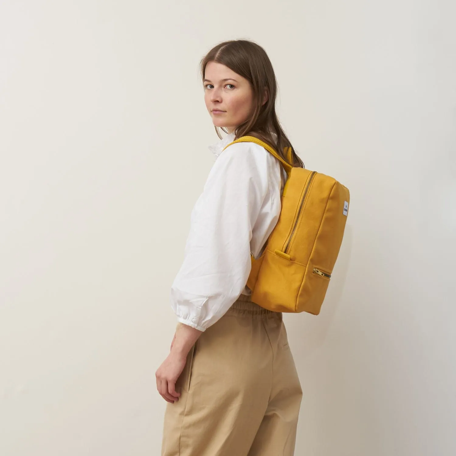 Natural Cotton Canvas Daypack | Mustard Yellow