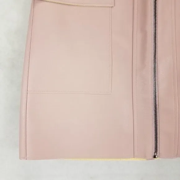 NEW 21 Saints Size M Faux Leather Mini Skirt in Pink