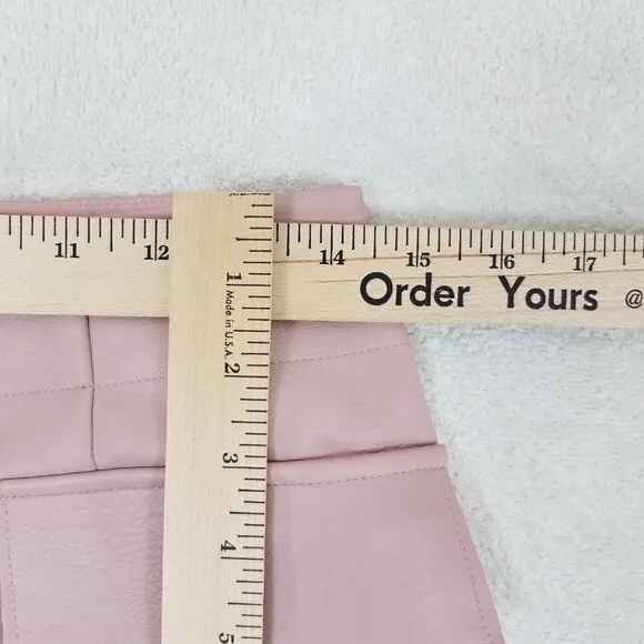NEW 21 Saints Size M Faux Leather Mini Skirt in Pink