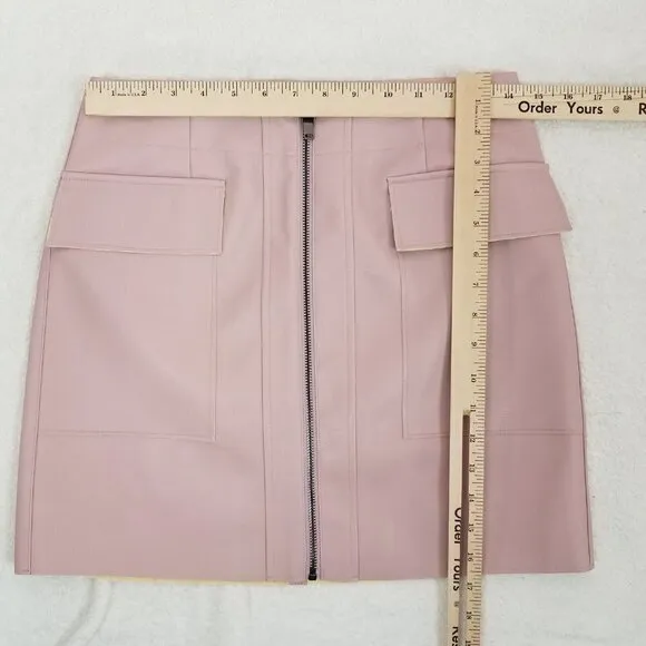 NEW 21 Saints Size M Faux Leather Mini Skirt in Pink