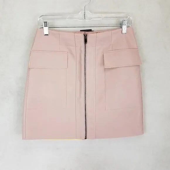 NEW 21 Saints Size M Faux Leather Mini Skirt in Pink