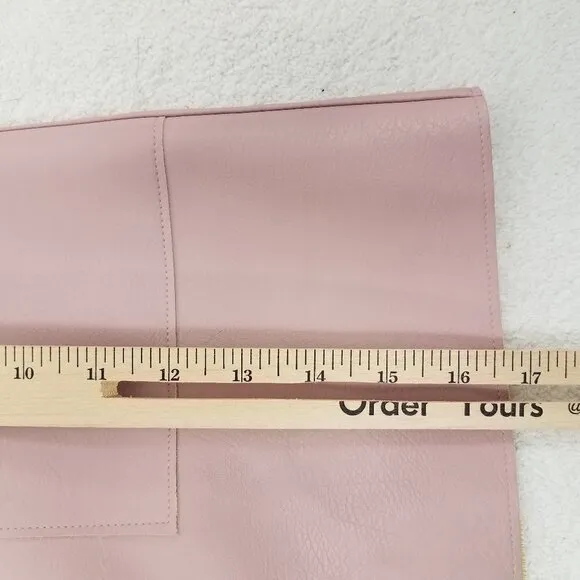 NEW 21 Saints Size M Faux Leather Mini Skirt in Pink