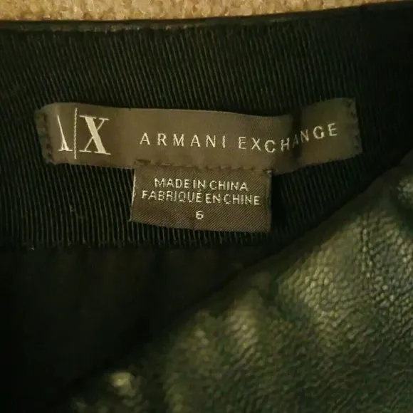 New ARMANI EXCHANGE Faux Leather mini skirt VEGAN