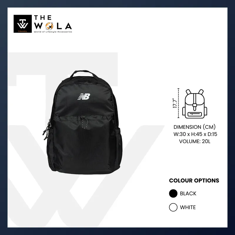New Balance Essentials Backpack - Durable & Spacious Backpack for Travel, Gym & Daily Use