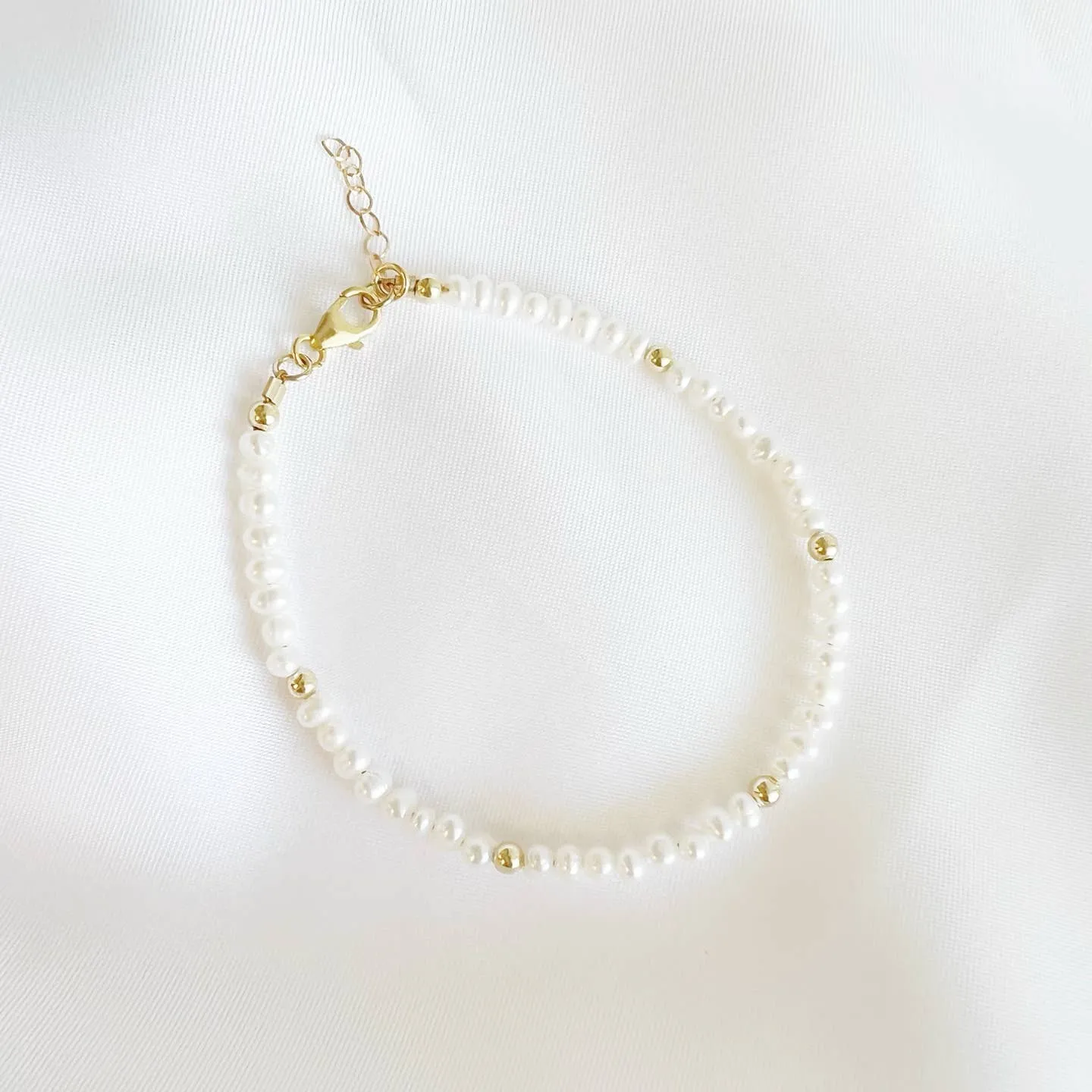 NEW! Freshwater Pearl Beaded Gold Filled Bracelet by True By Kristy