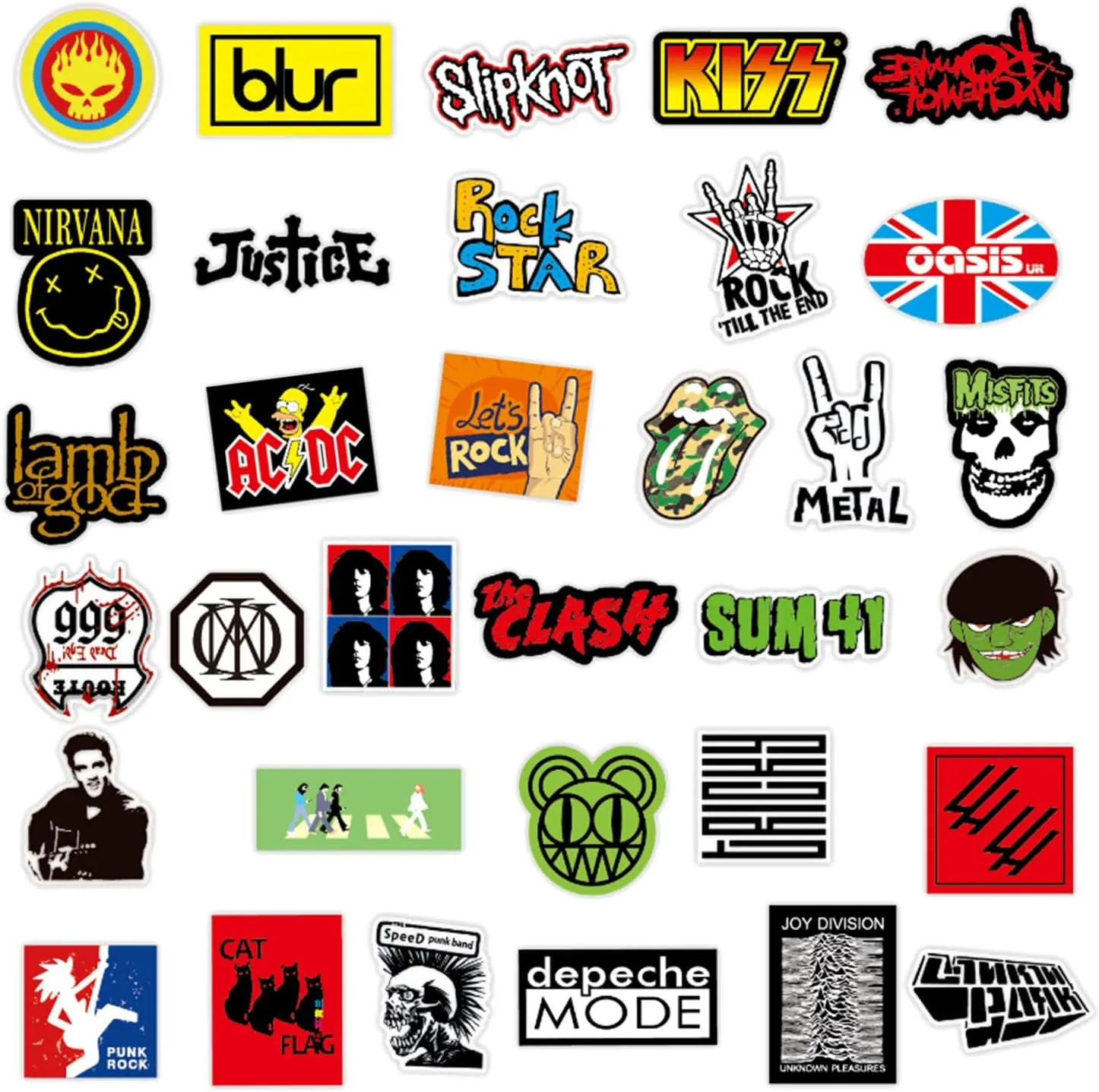 NEW Rock Music Band Stickers, 100 Pcs Vinyl Waterproof Decals Fashion Hip-Hop Decals Graffiti Stickers for Teens Adults Laptop Water Bottle Motorcycle Bicycle Skateboard Luggage Y4-YGTZ (Music)