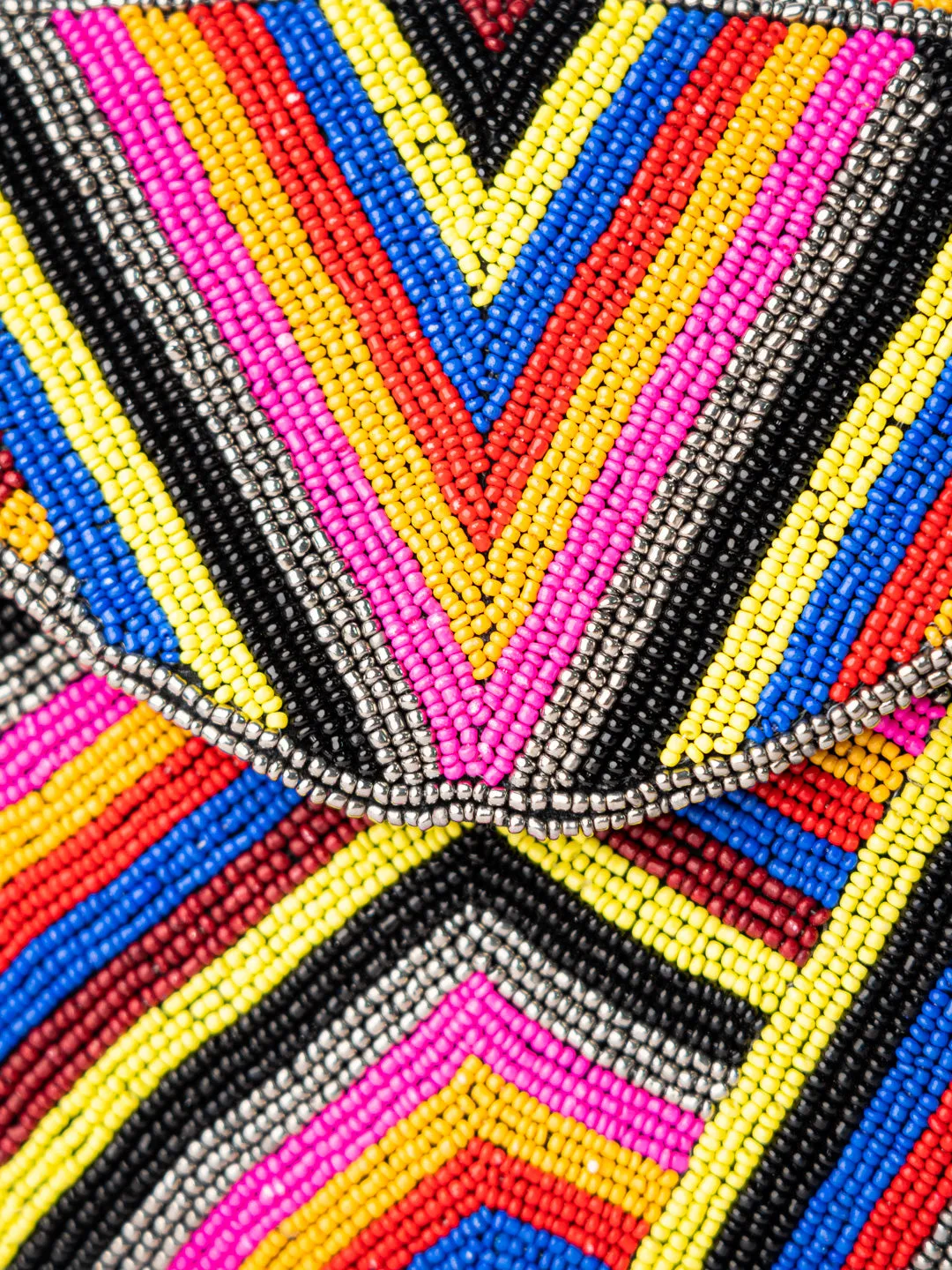 NR By Nidhi Rathi Multicoloured Beaded Embellished Envelope Clutch