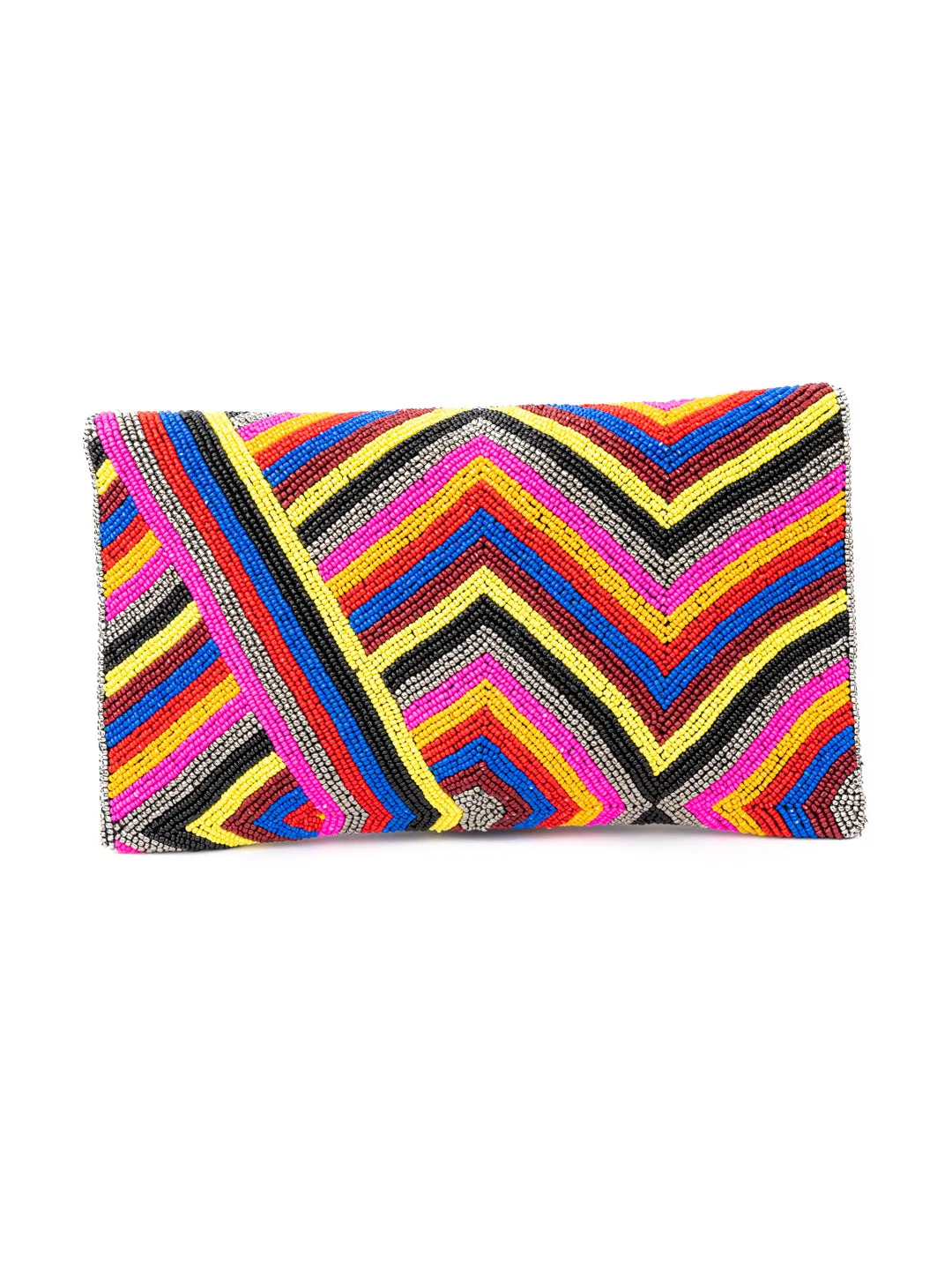 NR By Nidhi Rathi Multicoloured Beaded Embellished Envelope Clutch