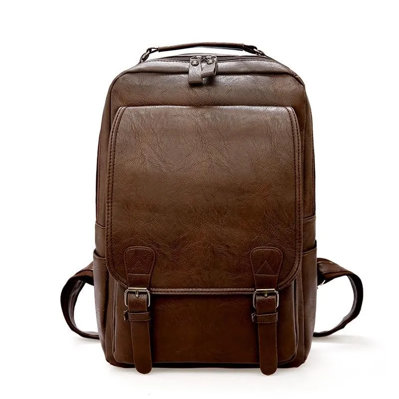 NUC Mens Faux Leather Travel Backpack for Men by Wolph