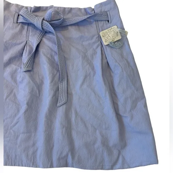 NWT Free People Payton Faux Leather Paperbag Mini Skirt in Lavender